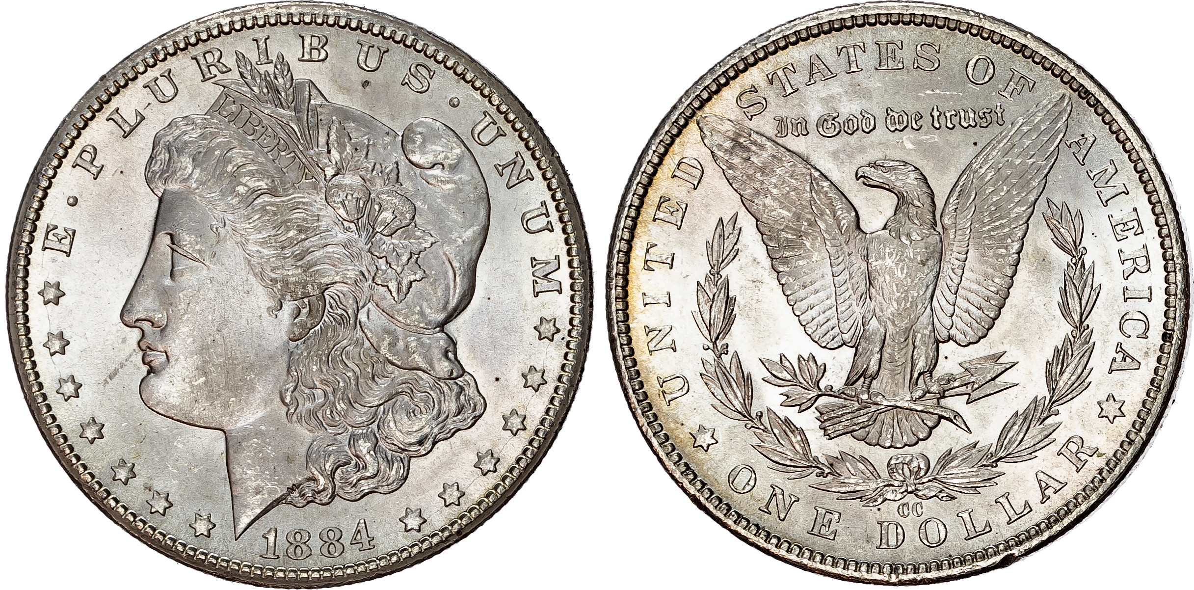 USA, silver Morgan Dollar, 1884, Carson City, 26.77g.