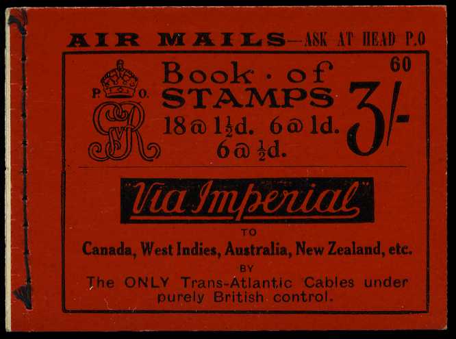 1924 (July) 3/- booklet (#60), perfs varying...