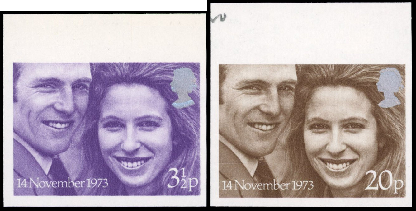 Great Britain 1973 3½p-20p "Royal Wedding", Set of Two, BPMA Imprimatur, SG 941/2