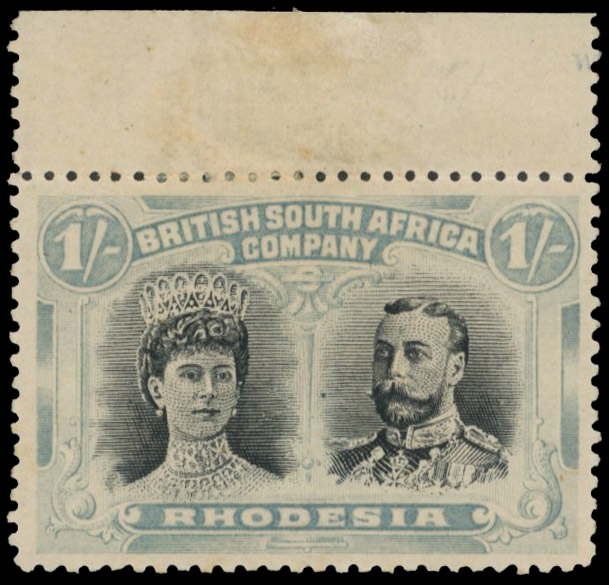 † 1s black and pale blue-green SG 152 variant, position 2 gash in ear mint