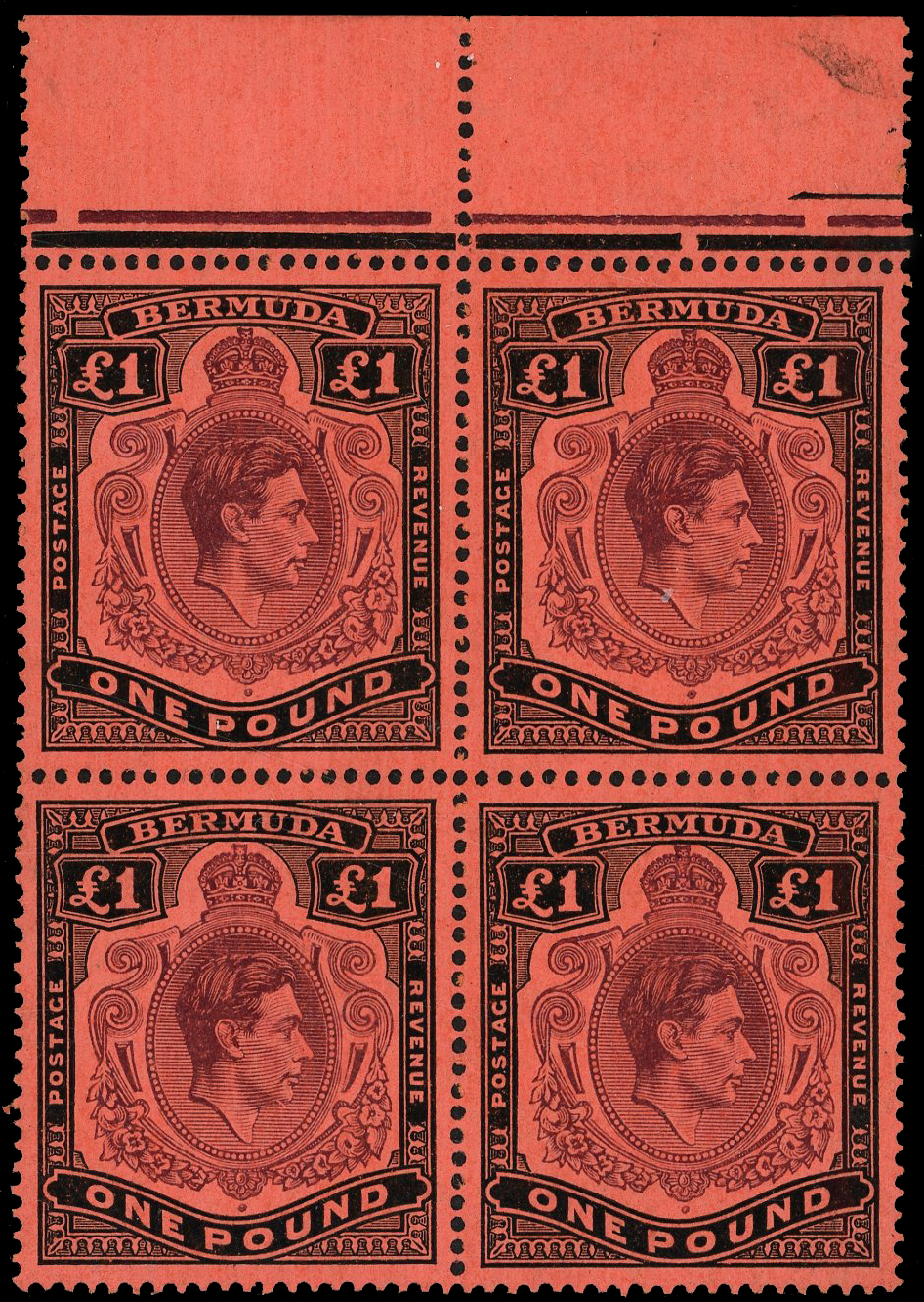 Bermuda SG 121b/bf in block of four mint 