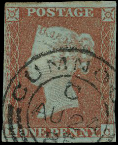 1841 1d Red-brown Pl.109. Late use Cumnock datestamp
