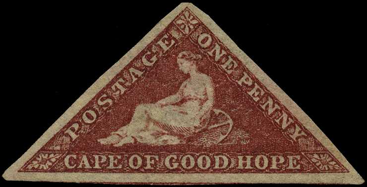 1864 1d brownish red mint with large...