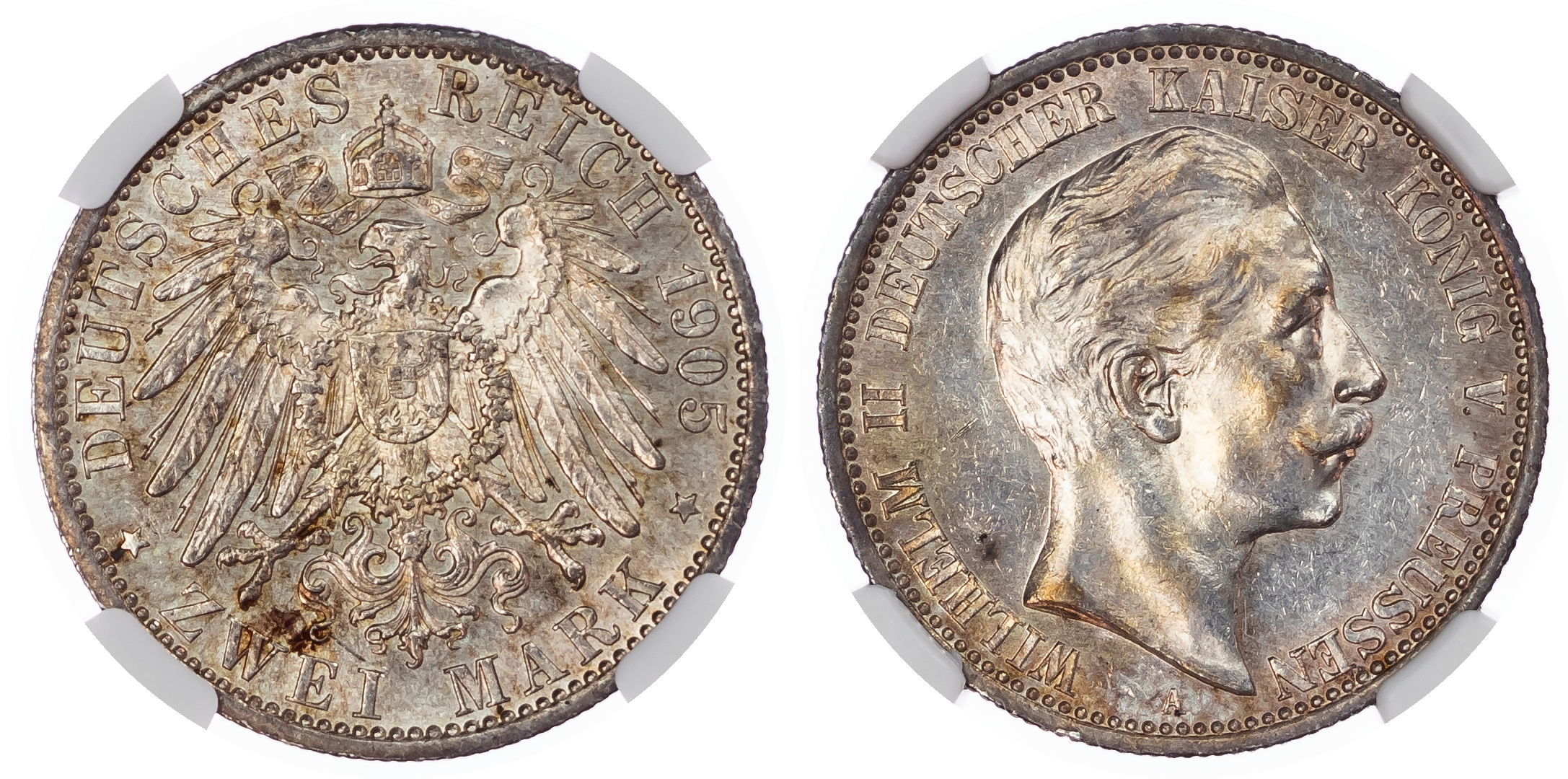 German States, Preußen (Prussia, Kingdom). Wilhelm II AR 2 Marks.