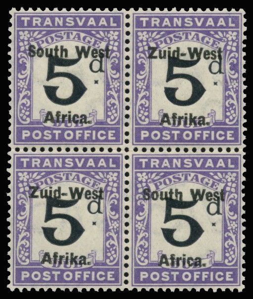Postage Due. 1923 Transvaal 5d black and violet,...