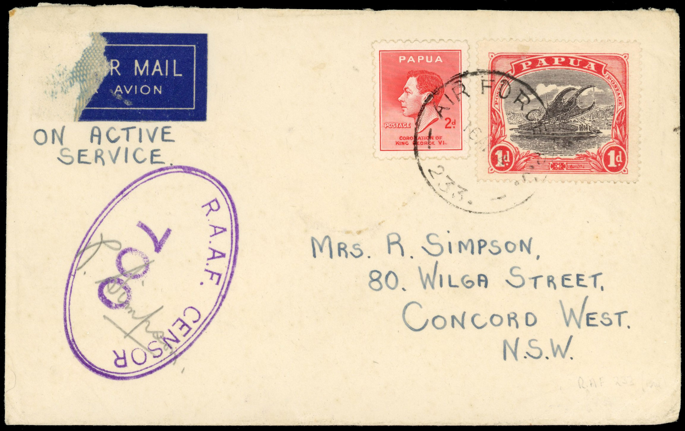 Papua 1944 envelope from Goodenough Island