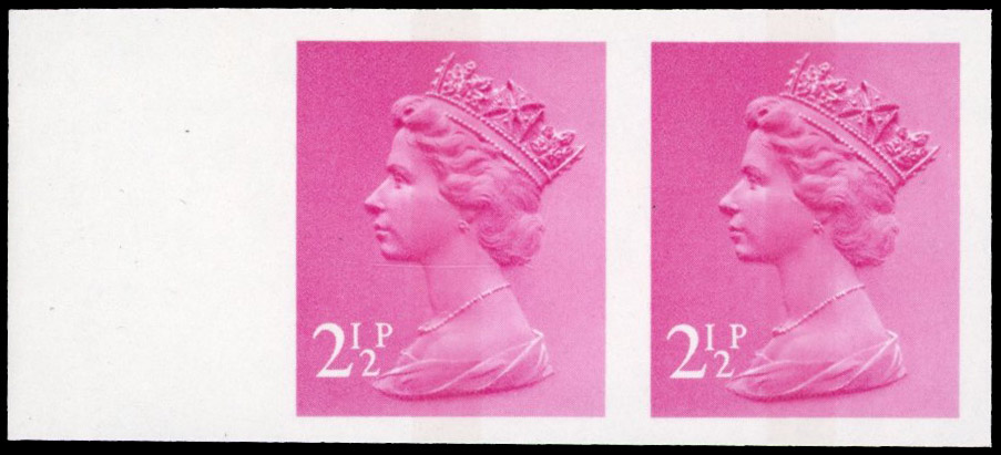 Great Britain 1971 2½d Magenta, Horizontal Pair, BPMA Imprimatur, SG X851