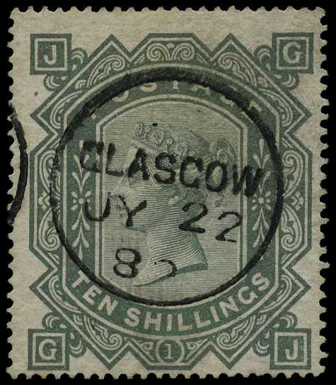 1867-83 Wmk Maltese Cross 10s greenish grey...