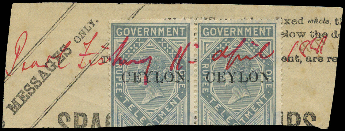 CEYLON 1881 SG T4 Telegraph used
