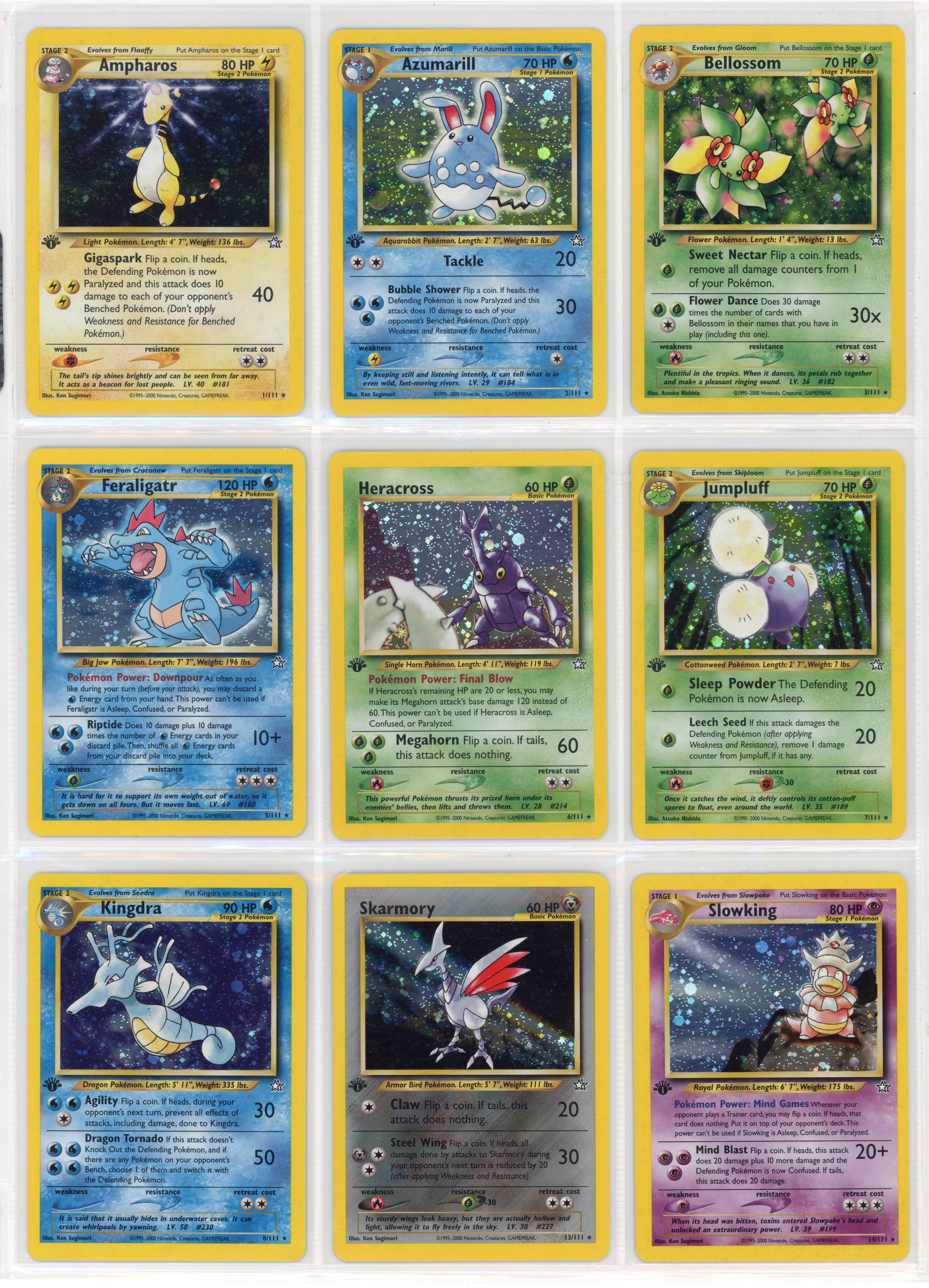 Neo Genesis 1st Edition/Unlimited x11 Holo Collection. -Avg. Condition NM