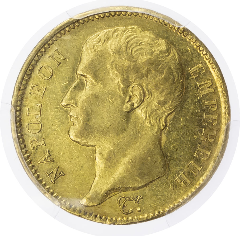 France. Napoleon I AV 40 Francs, Tête nue. 1807A. (Paris). 