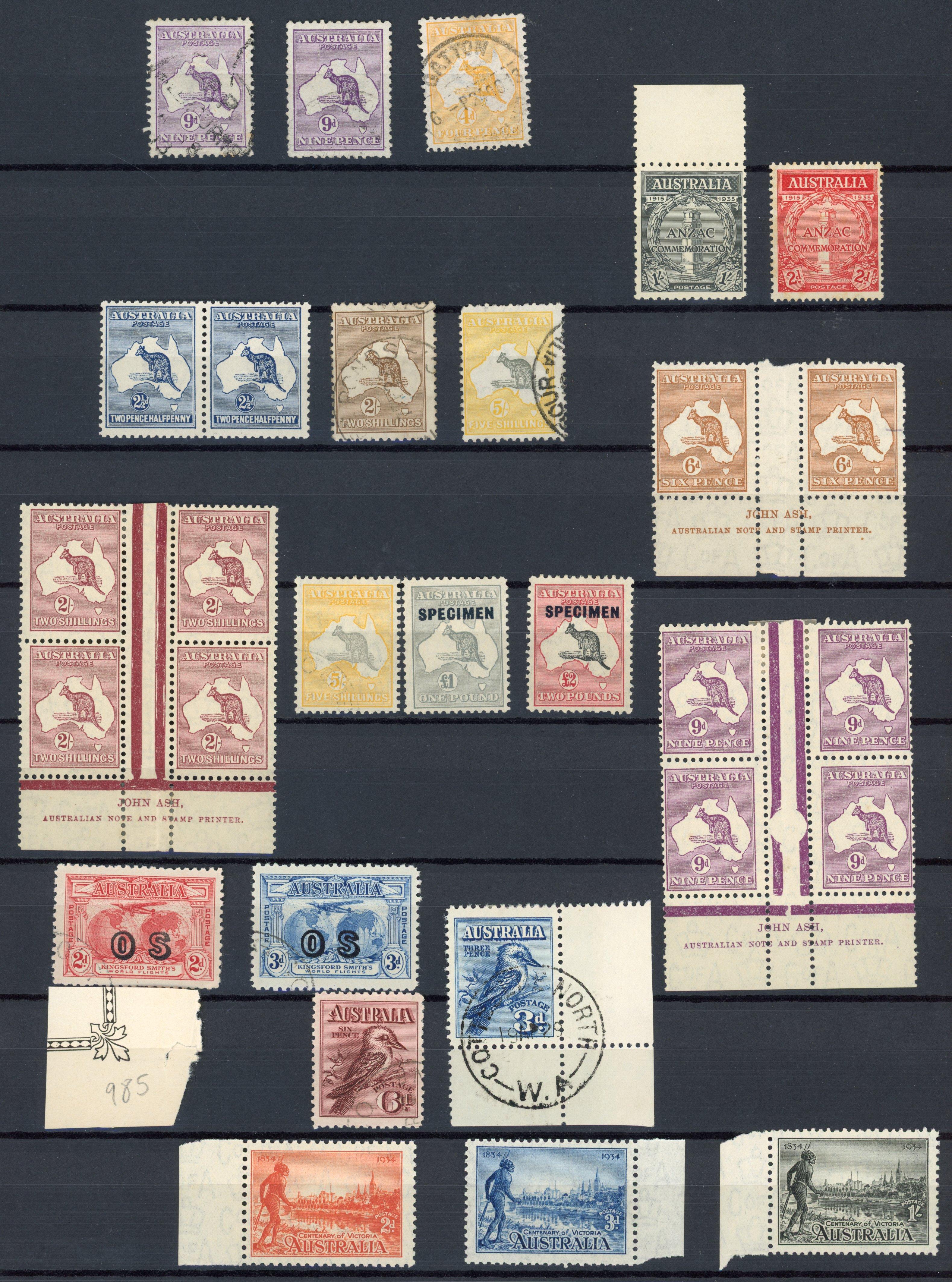 AUSTRALIA: 1913-73 predominately mint selection arranged on album pages