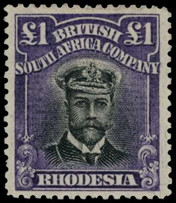 1913-7 £1 Head Die II, perf 14. Large part...