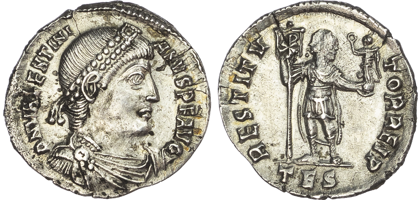 Valentinian I (AD 364-375) AR Siliqua, Thessalonica, AD 364-367, 1.61g.