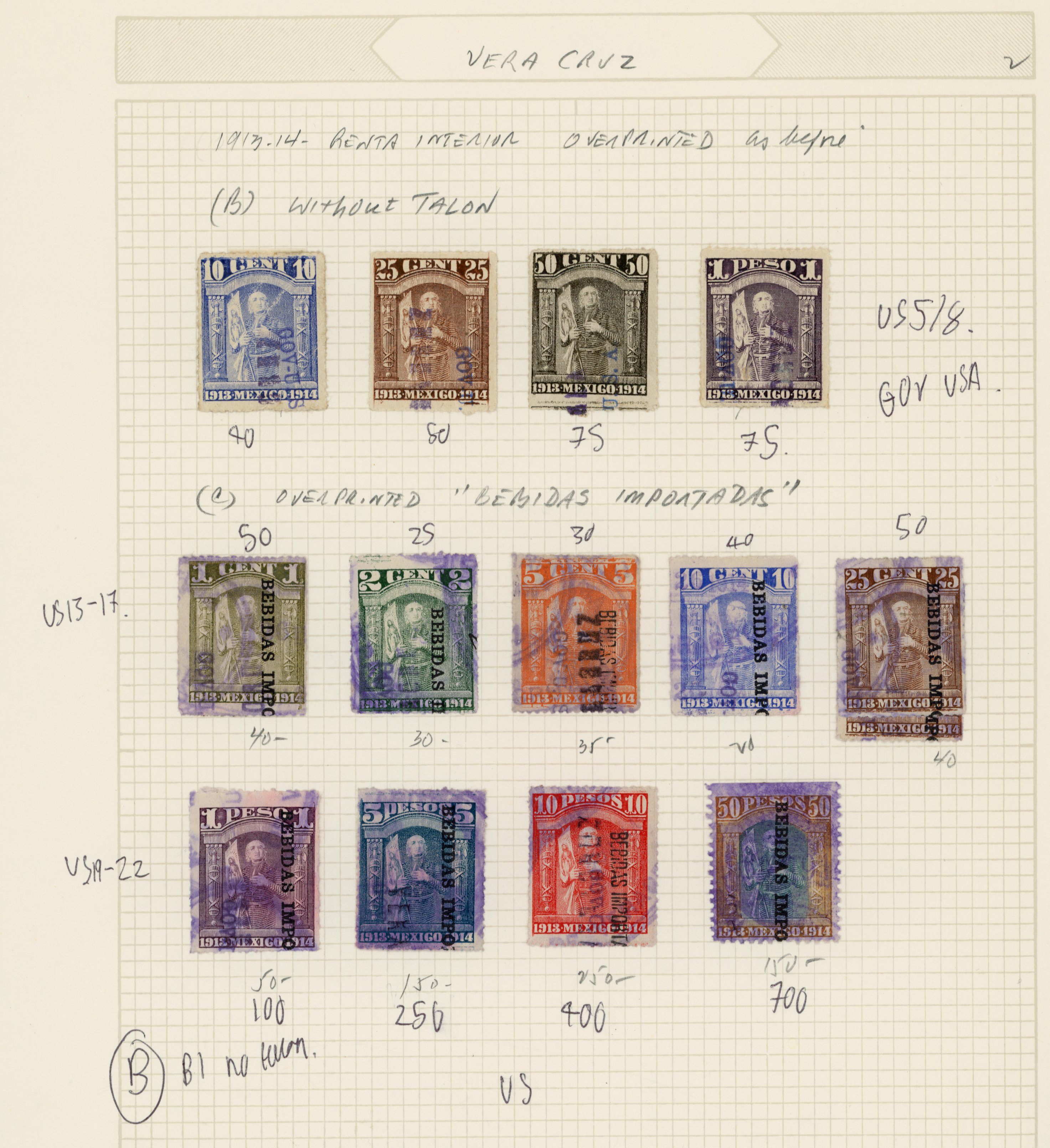 Mexico US Occupation of Vera Cruz Revenue collection on pages. 