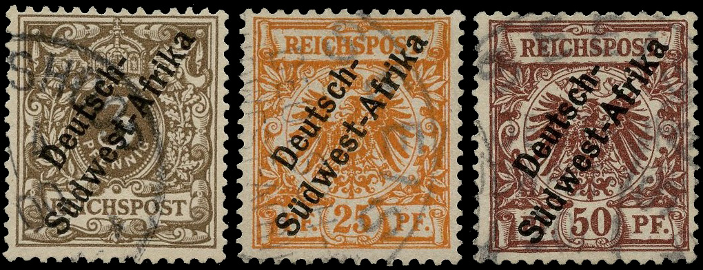 German South West Africa 1897-1900 stamps of Germany overprinted 'Deutsch-Südwest-Afrika' 3pf grey-brown