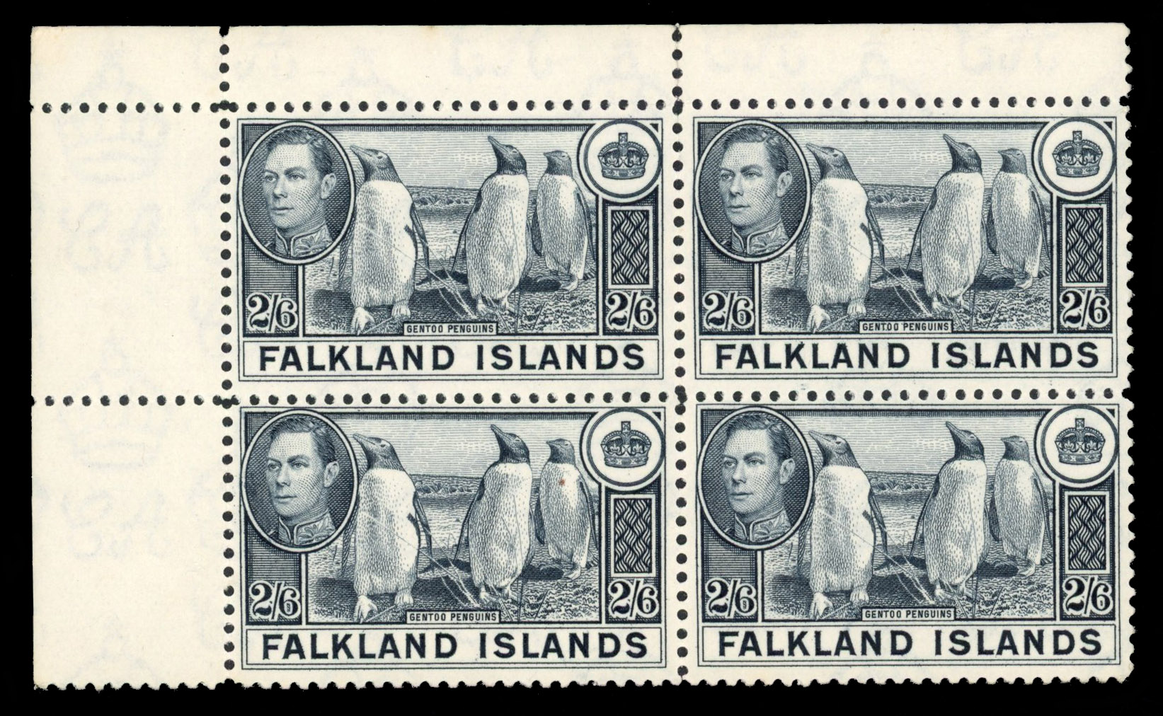 SG 160 1937 printing of 2/6d block mint