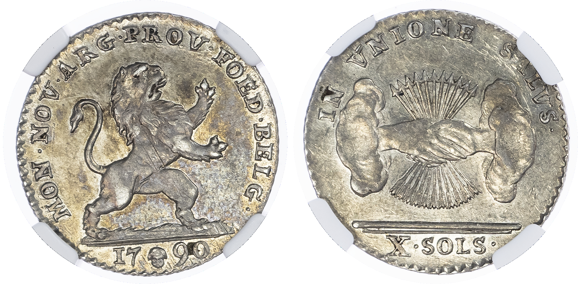 Austria Netherlands, United Belgian States. Insurrection AR 10 Sols. 1790. 