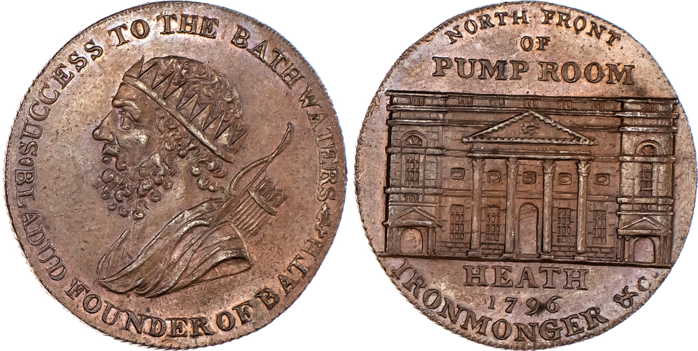 Bath, Francis Heath Halfpenny 1795, Bust left...