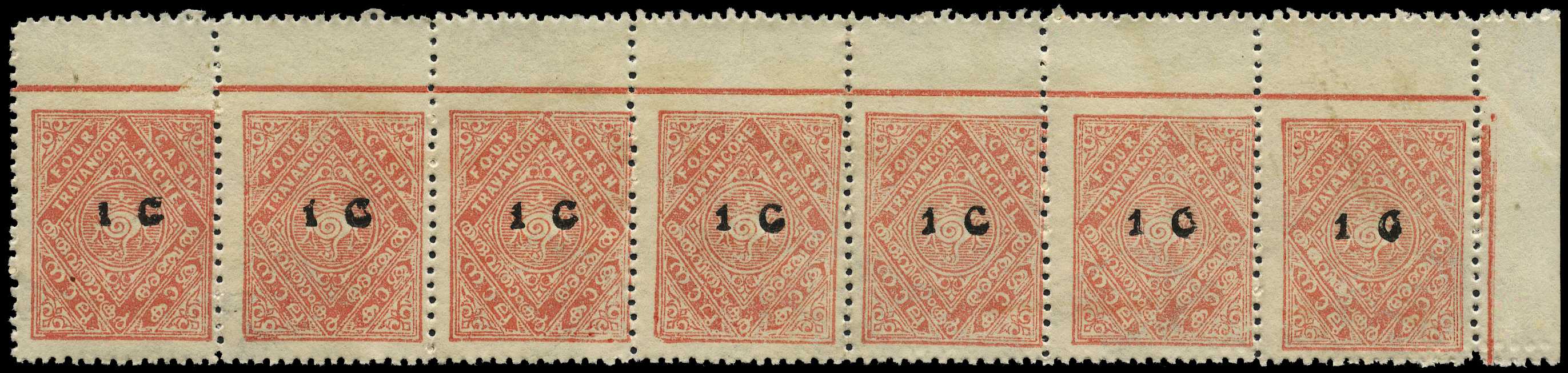1921 1c on 4ca pink upper right corner...