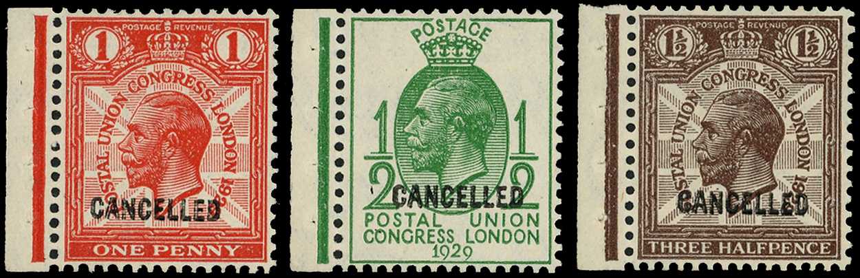 1929 ½d-1½d Postal Union Congress. Very...