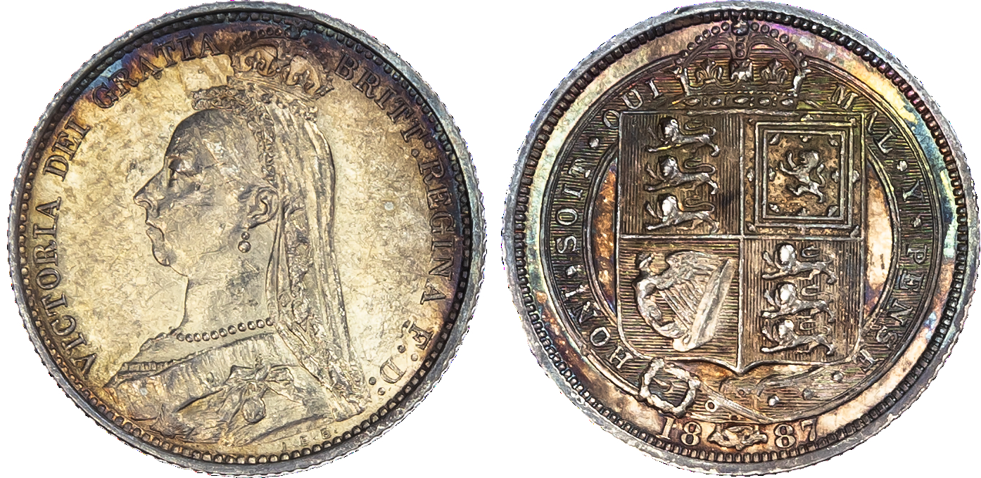 Victoria, Jubilee type set in silver 1887