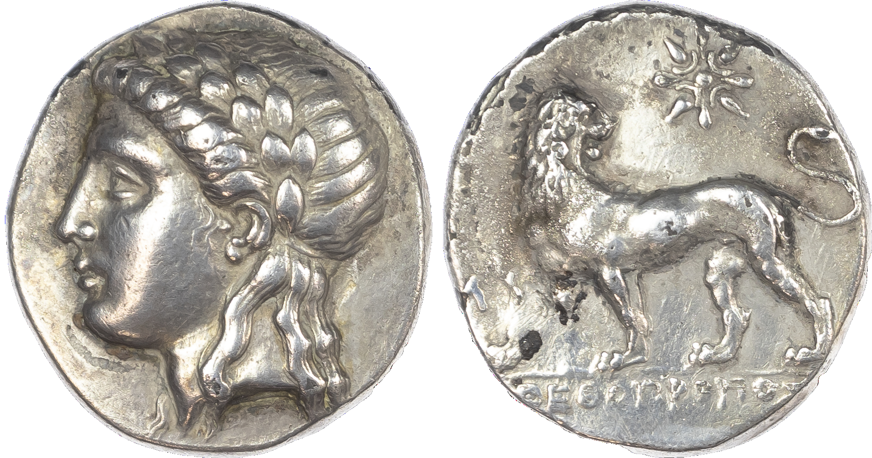 Ionia, Miletos (c. 350-340 BC) AR Tetradrachm, Theopropos, magistrate, 15.06g. Laureate head of Apollo facing right. Rev.