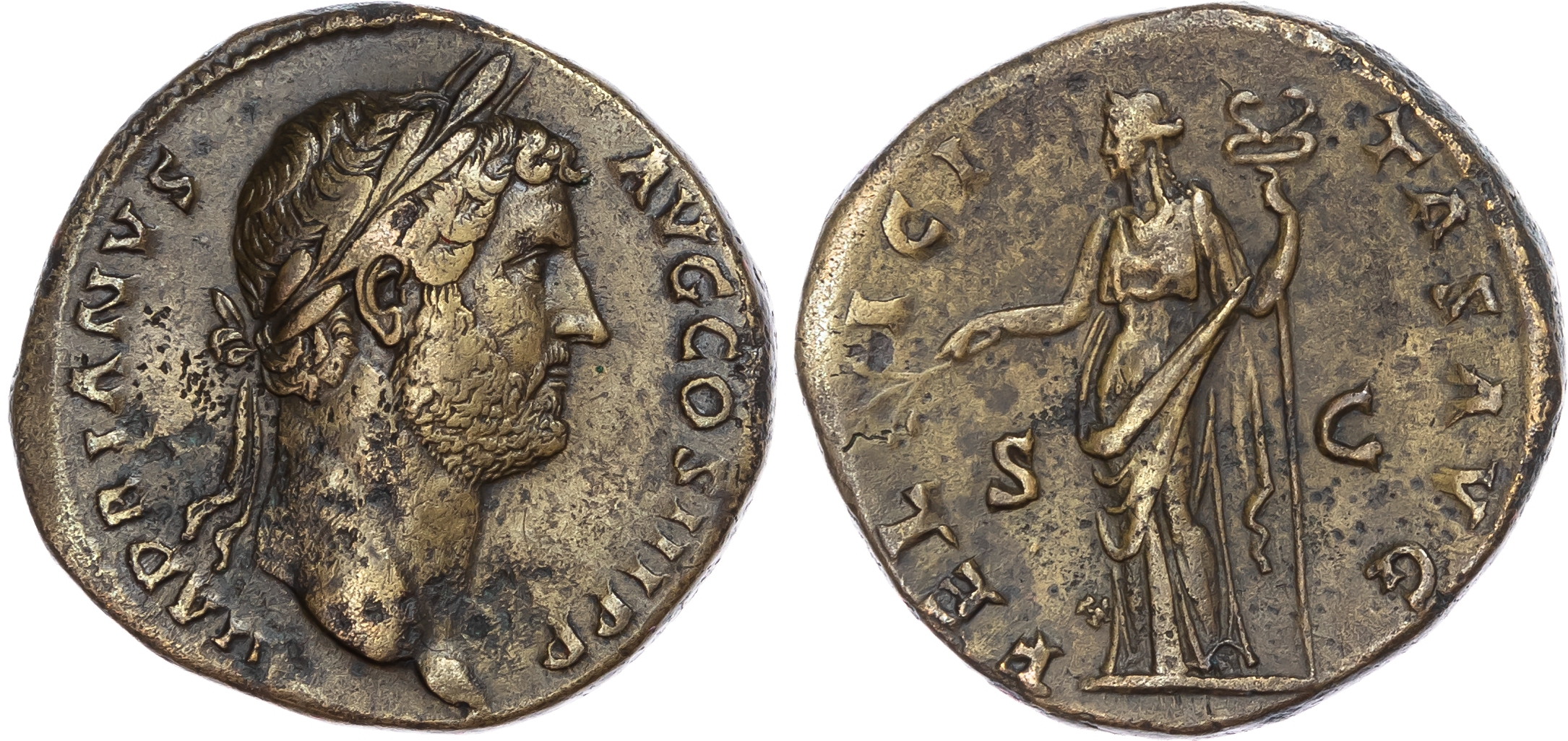Hadrian (AD 117-138) AE Sestertius, Rome, AD 130-138, 24.42g. 