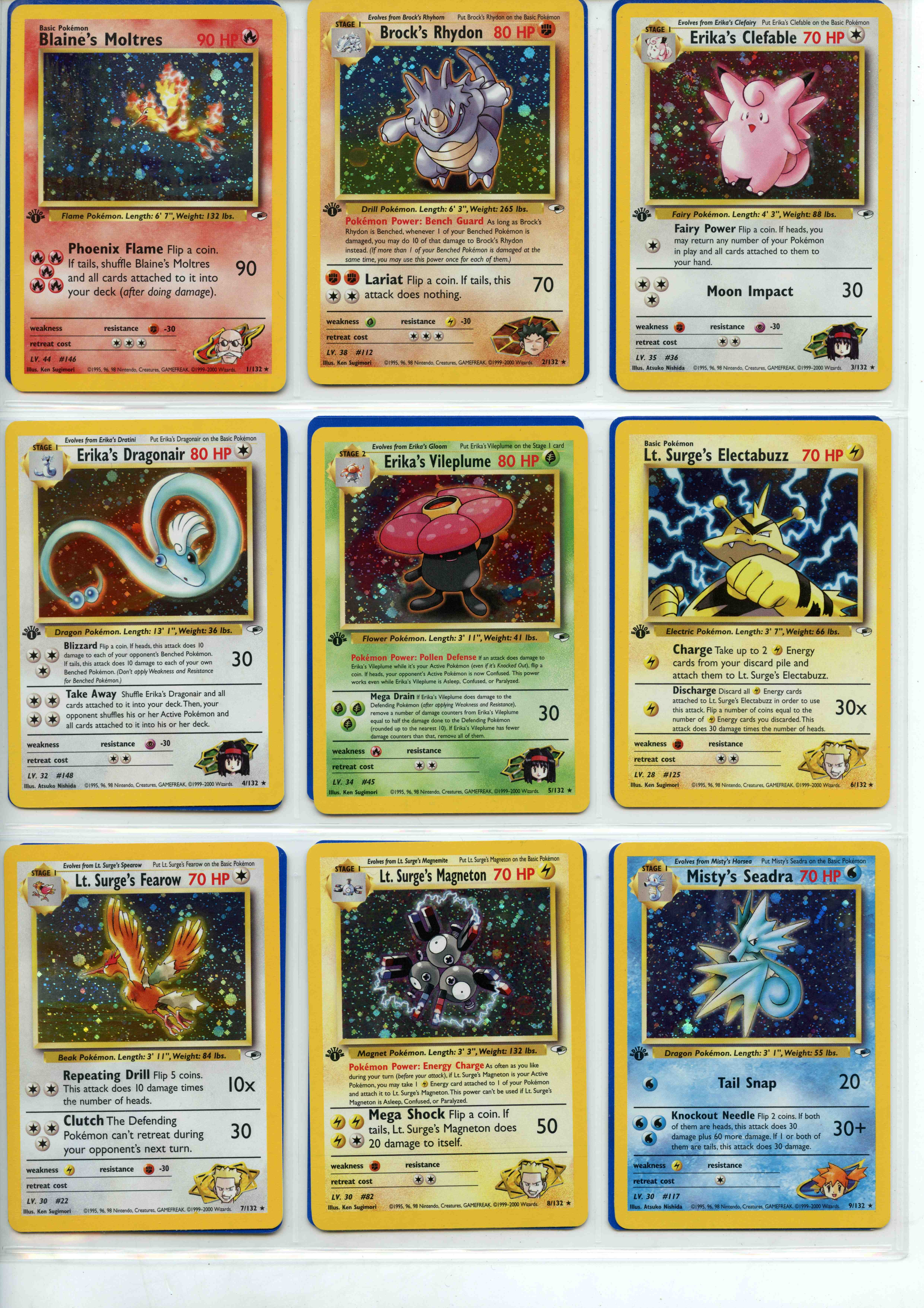 Pokemon TCG - Gym Heroes 1st Ed - Complete Set 132/132