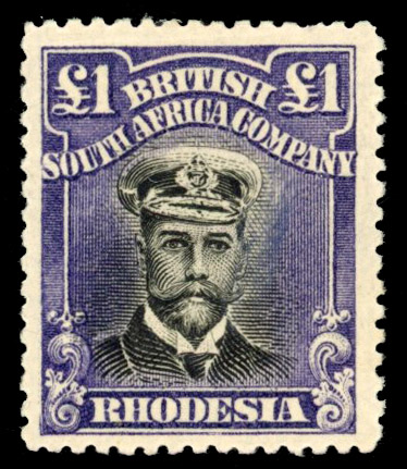 Rhodesia SG 255t 1917-20 £1 Head Die IIIA mint