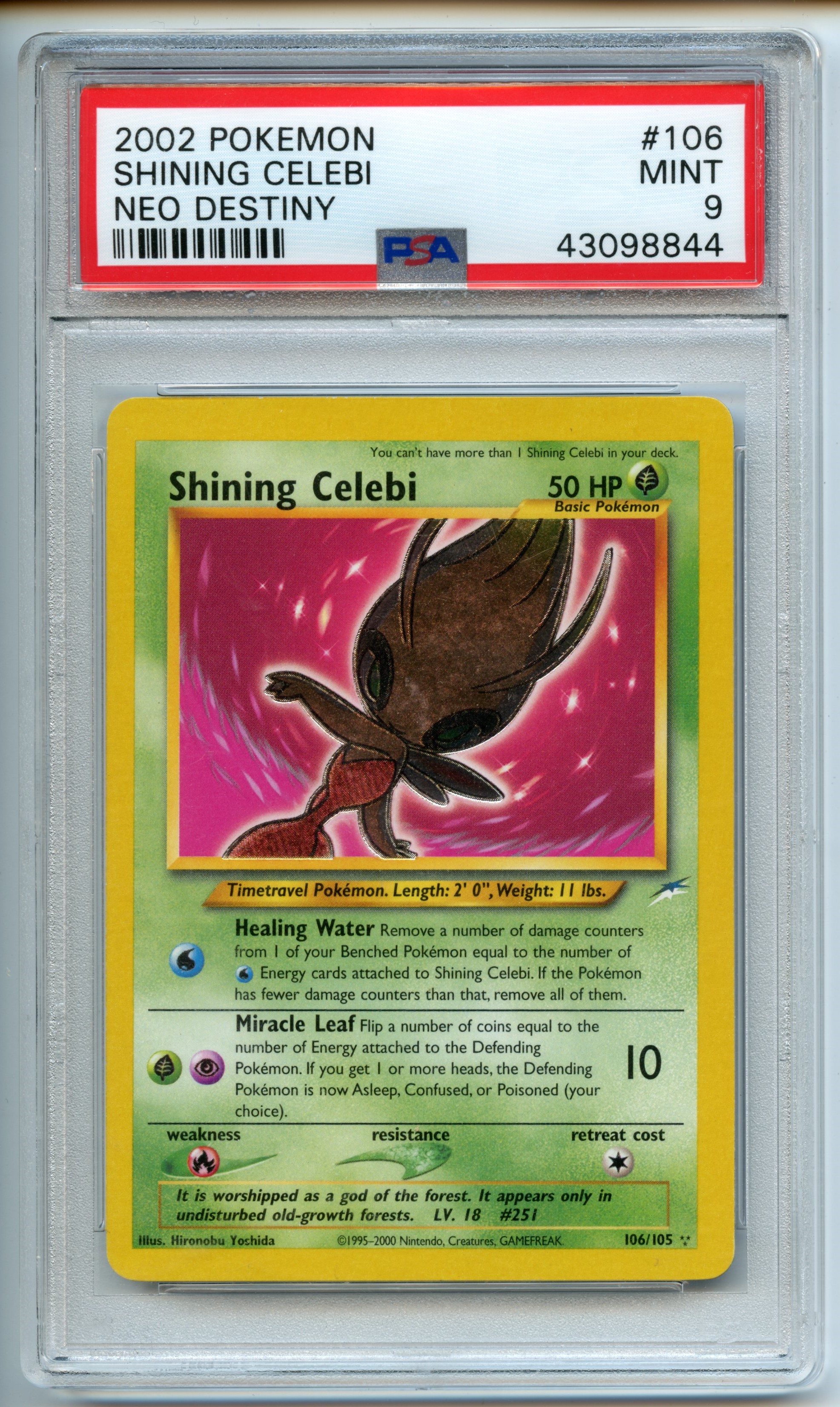 Pokemon TCG  - Shining Celebi   - Neo Destiny  - PSA 9