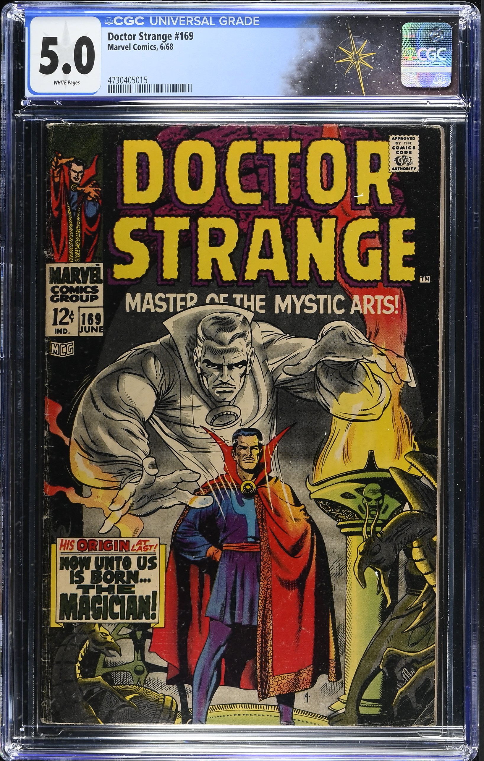 Doctor Strange #169 CGC 5.0 1st Doctor Strange Title Series & Origin Retold (Marvel Comics, 1968) White Pages