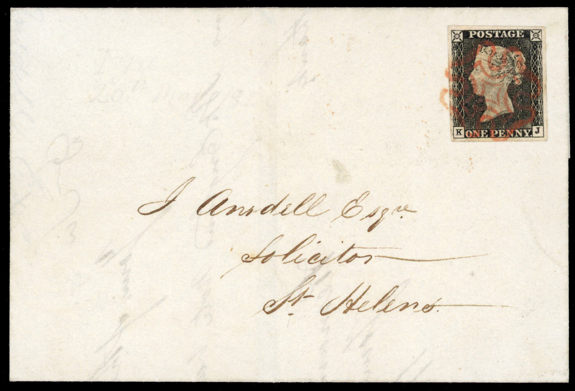 GB SG 3 1d black on May Date cover 