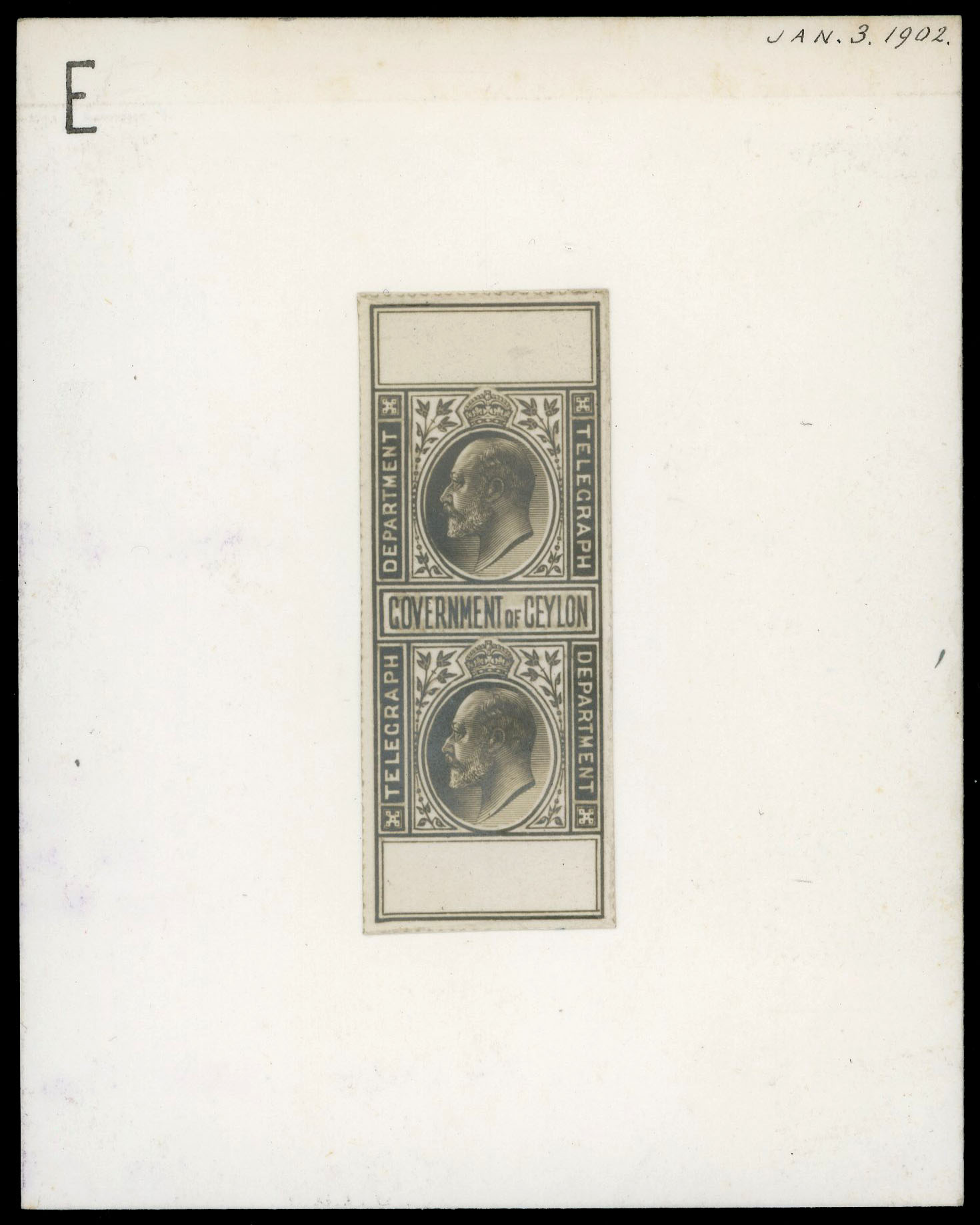 Ceylon Telegraphs KEVII undenominated photographic essay