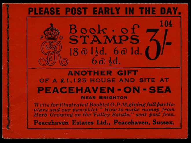 1926 (September) 3/- booklet (#104), panes...