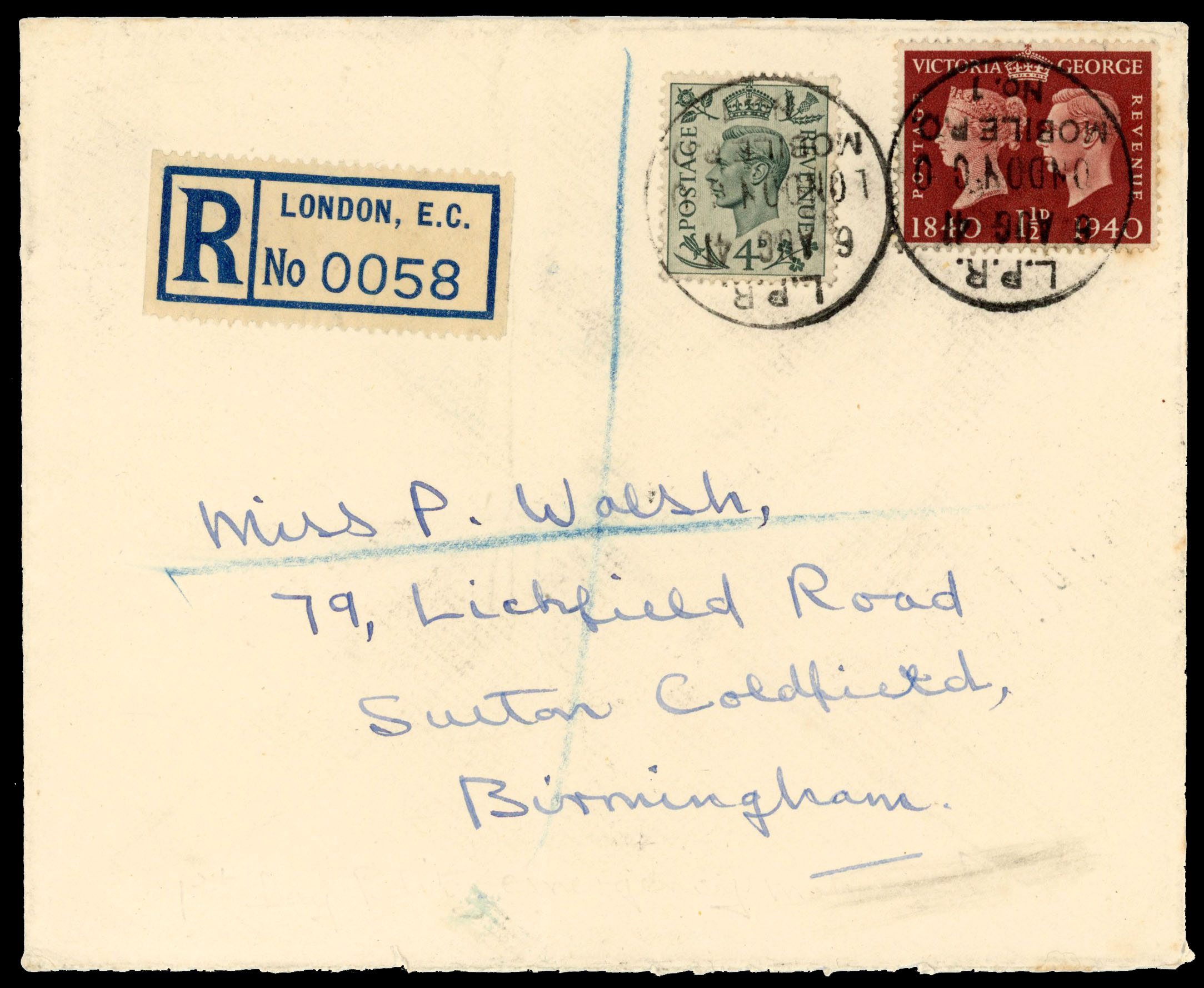 GB 1941 Mobile Post Office cover