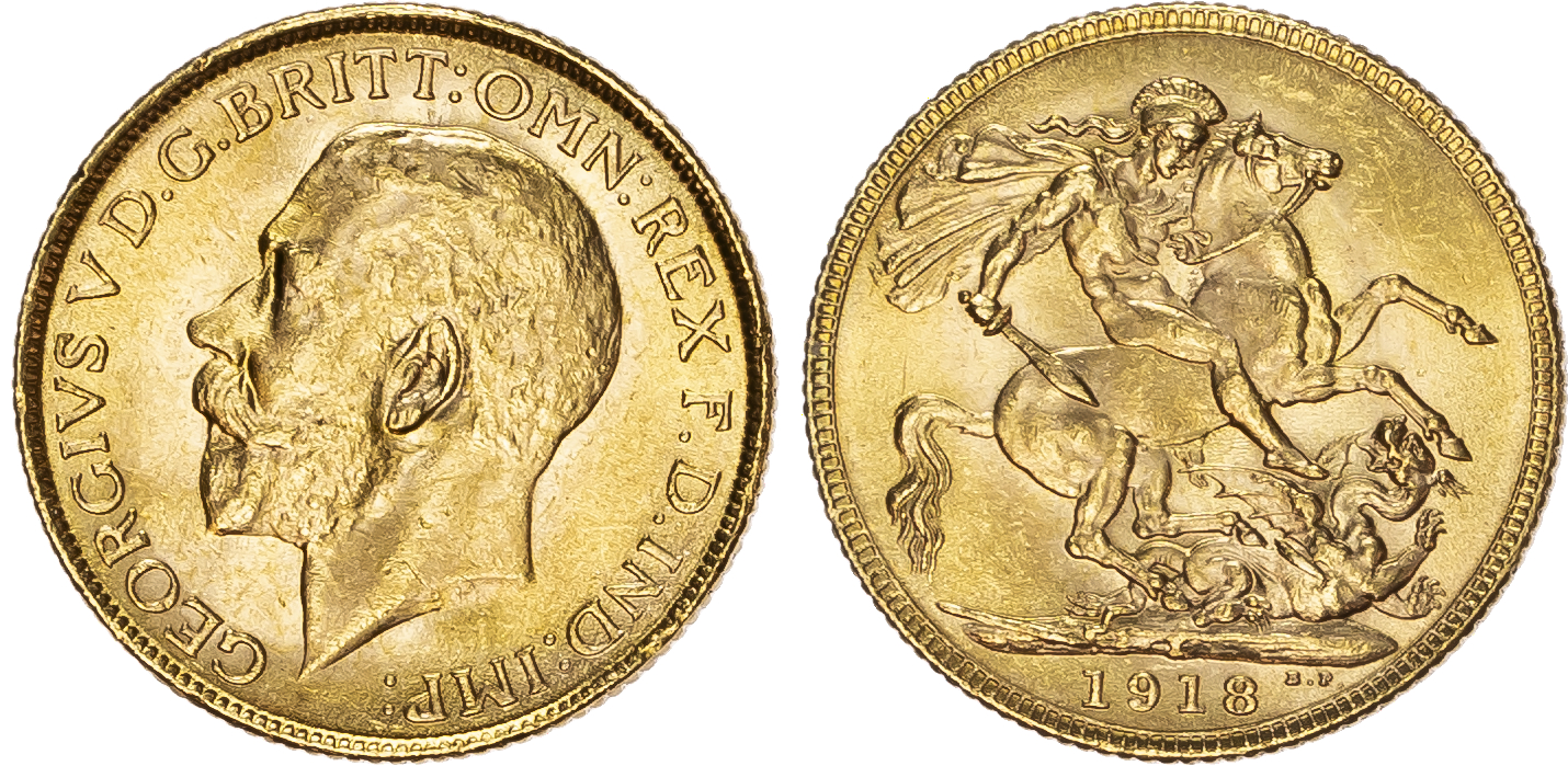 George V (1910-1936), Sovereign, 1918, Bombay mint. 