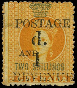 1890 (Dec) 1d on 2s orange, type 18...