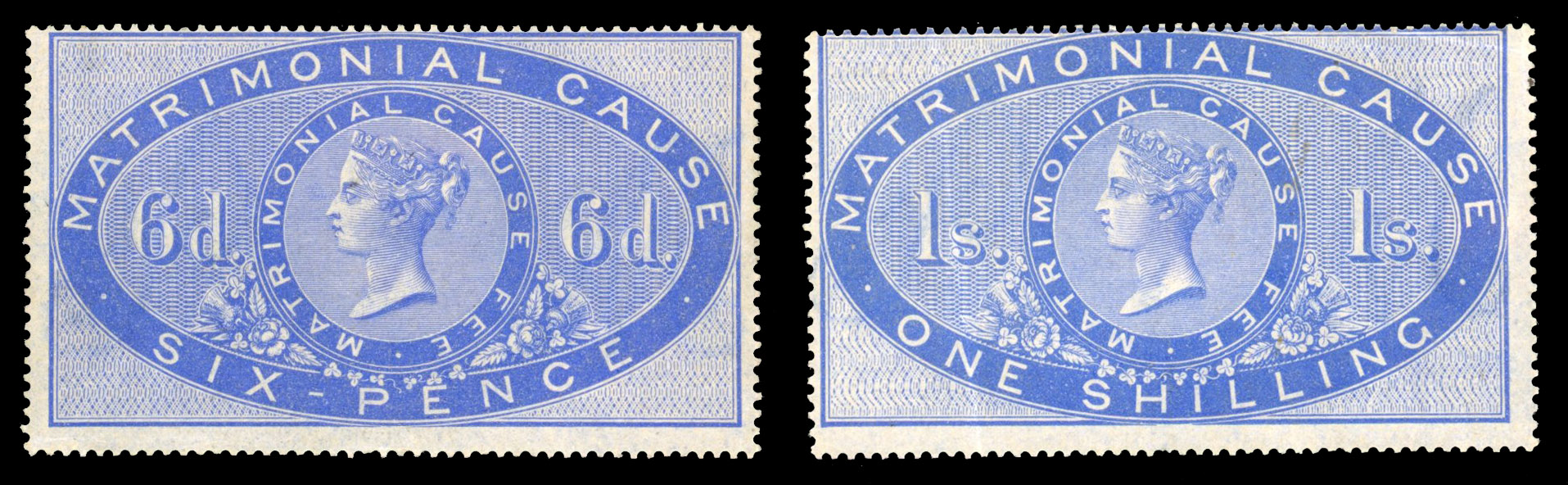 GB Matrimonial Cause 1866 6d and 1/- mint