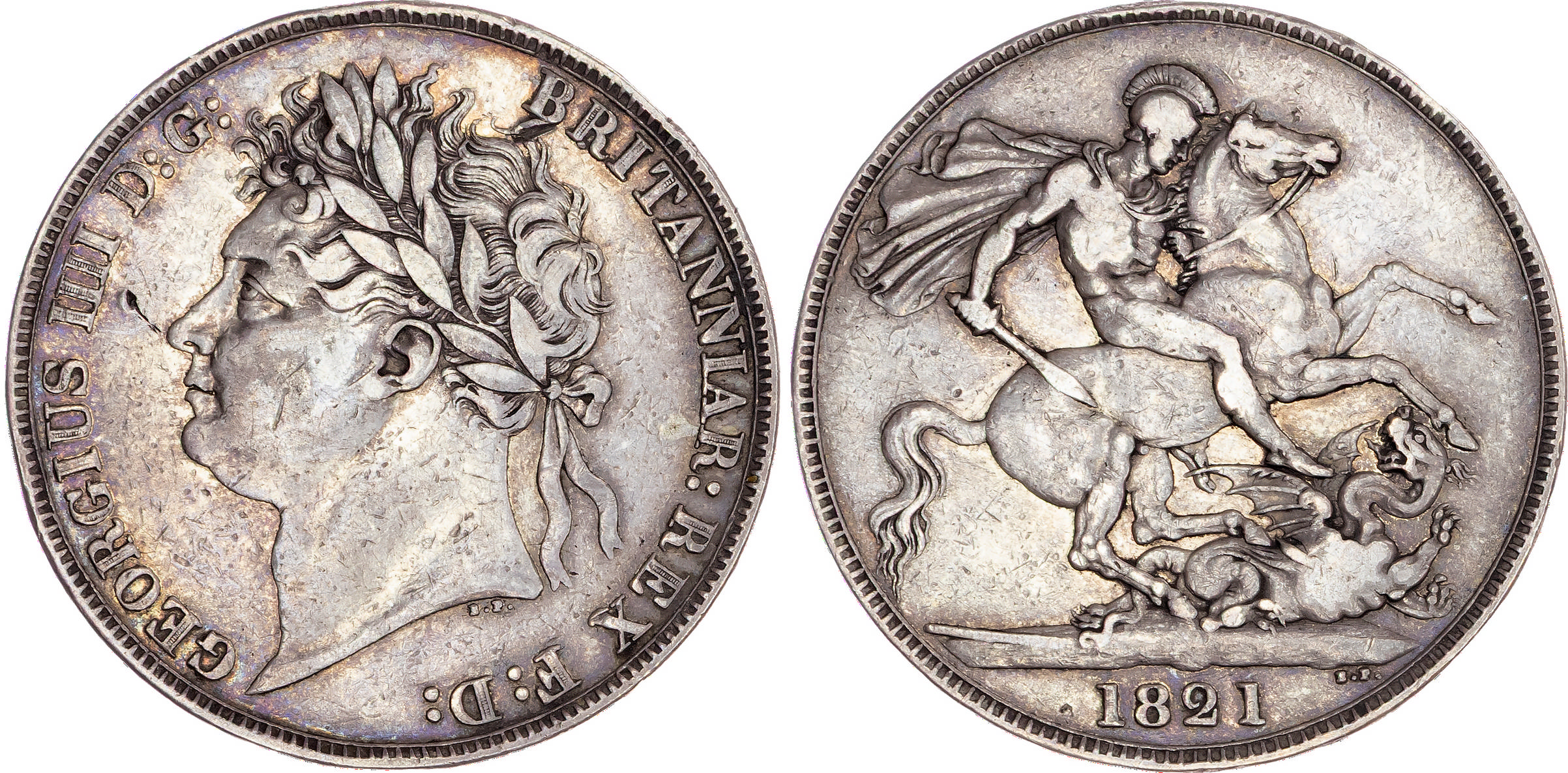 Group of milled coins of George IV (1820-1830) [6]. 