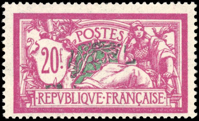 France 1925-32 Merson 20f broken value tablet, mint, SG 432a