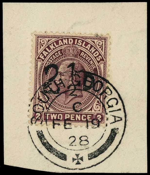 1928 2½d on 2d purple-brown, South...