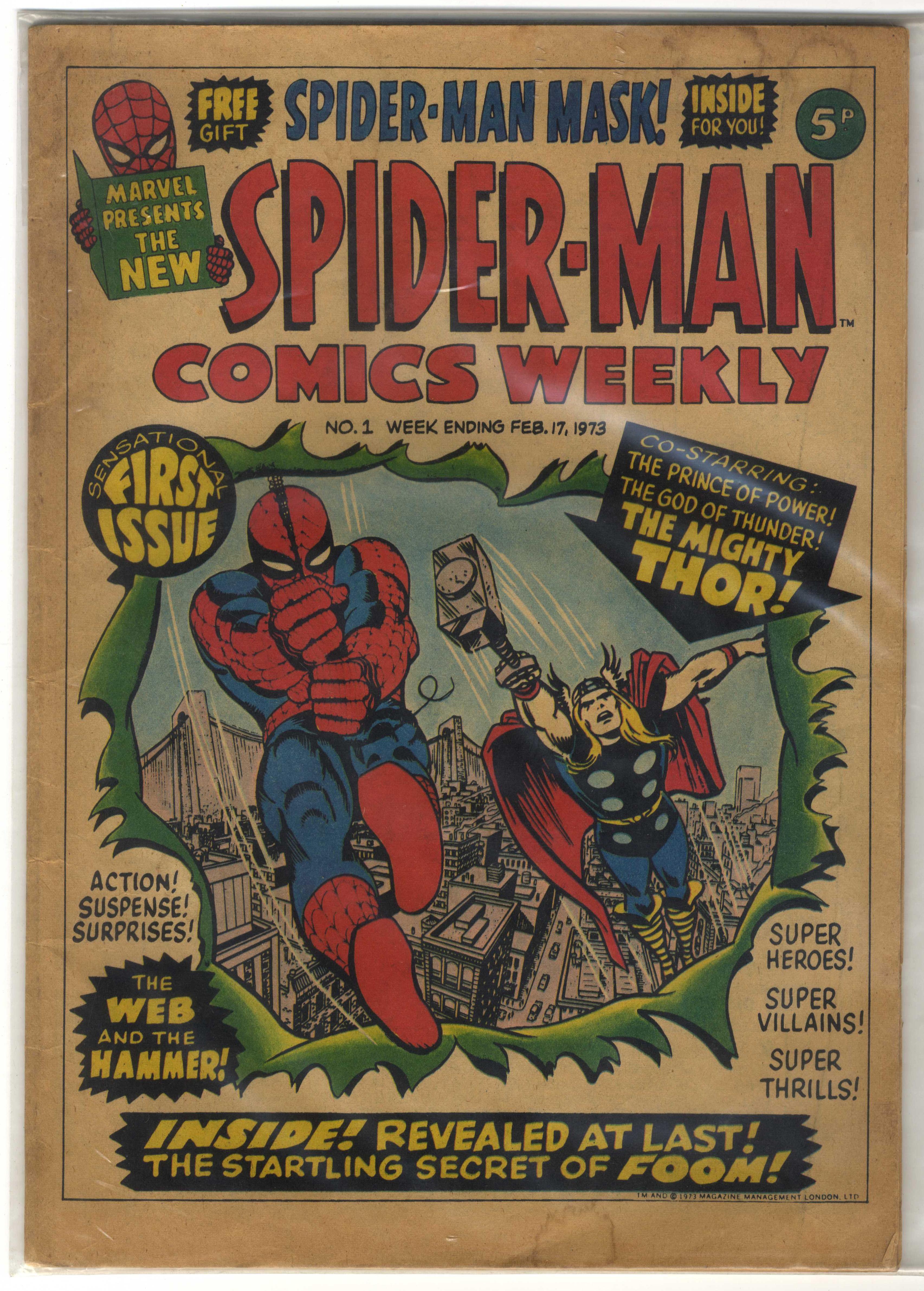 Spider-Man Comics Weekly #1 2nd Marvel UK Title (Marvel UK, 1973) 