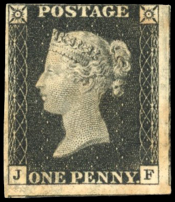 GB 1840 1d black, Pl. 2 (JF), with constant variety, unmounted mint, Spec. AS14k, SG 2var