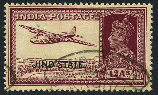 1938 12a lake, fine used with Sangrur...