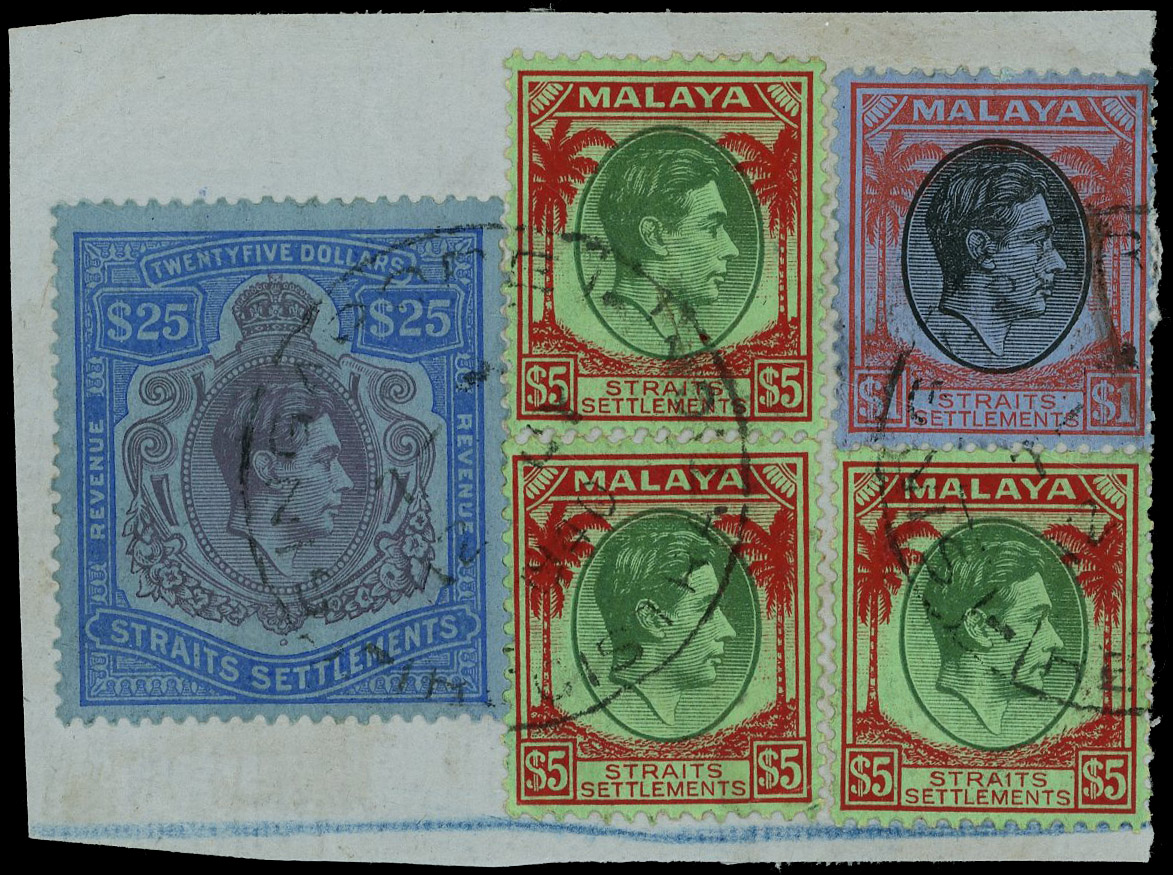 Straits Settlements SG F1 used on piece