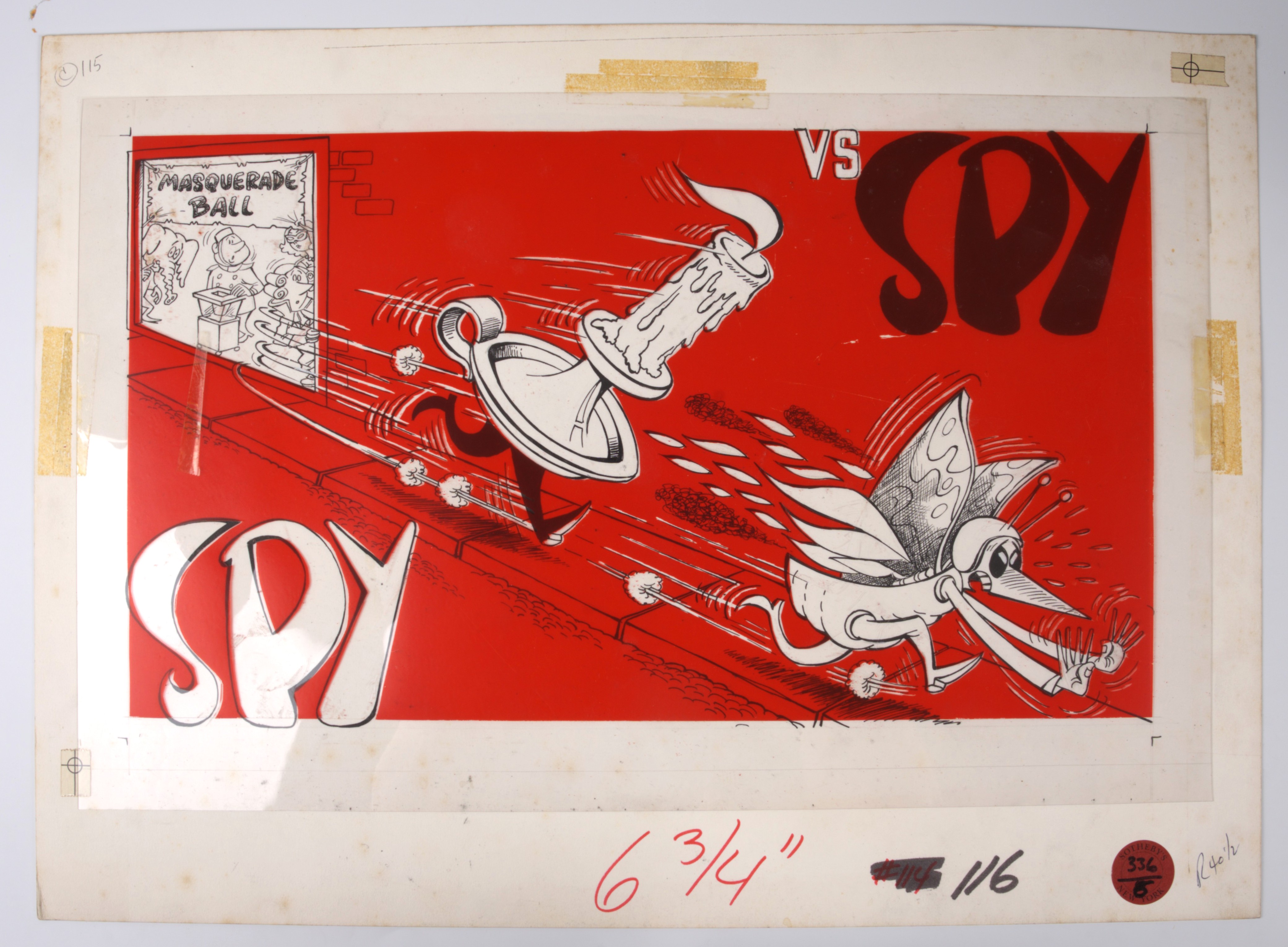 Antonio Prohías Mad #116 Spy Vs. Spy Ink Title Page (EC, 1968)