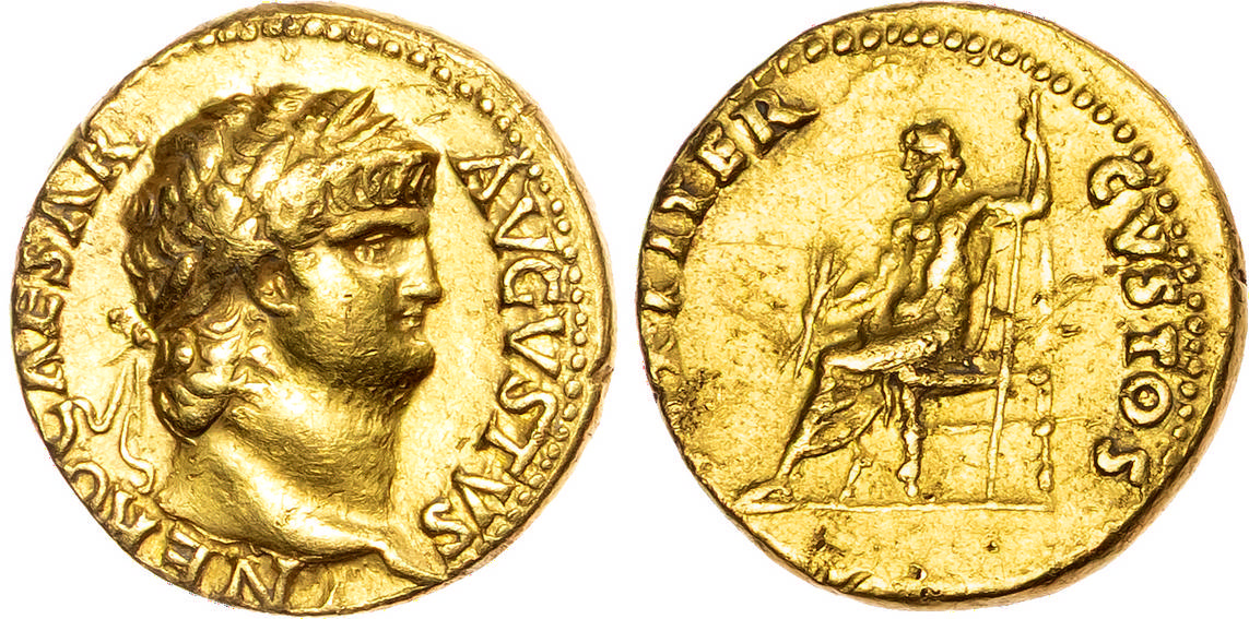 Nero (AD 54-68) AV Aureus, Rome, AD 64-65, 7.35g.