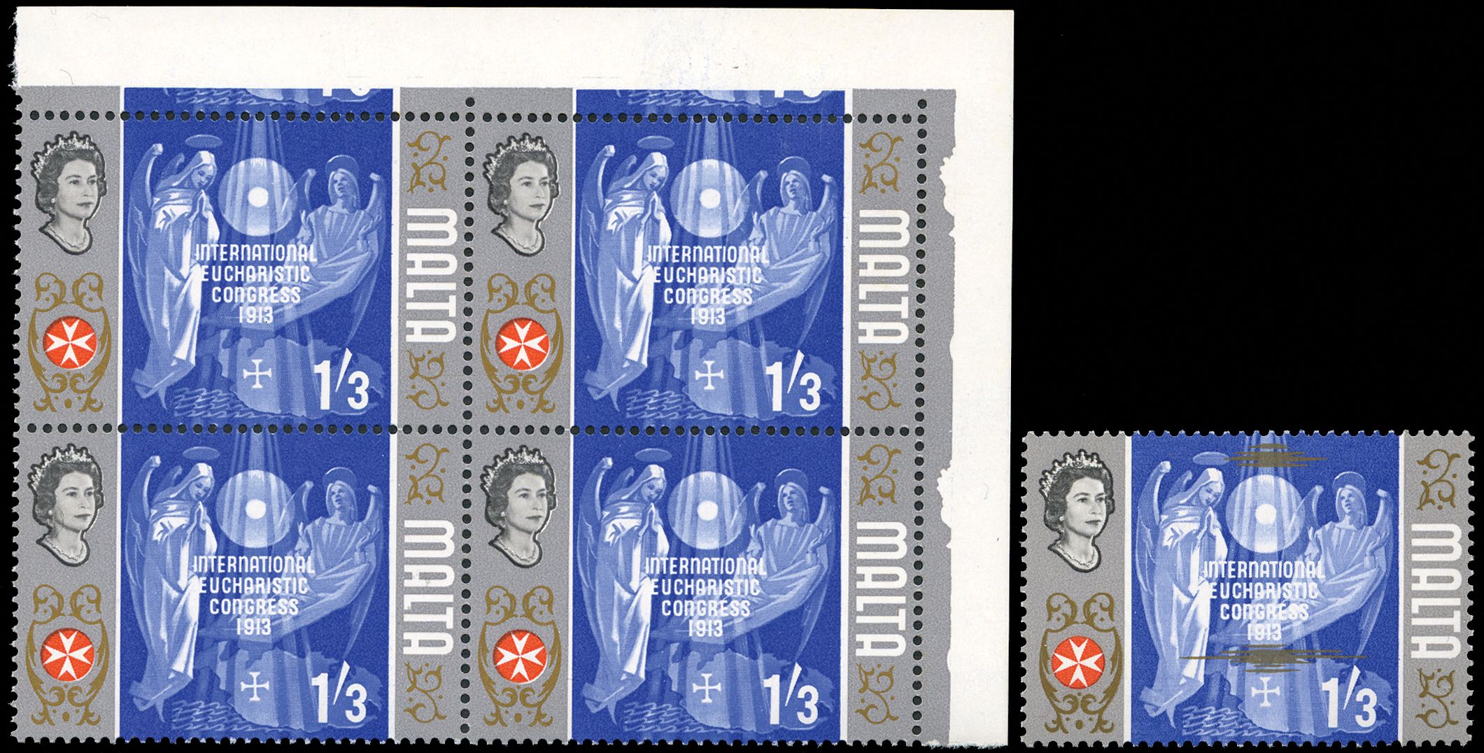 1965-70 1s3d, u/r corner marginal block of...