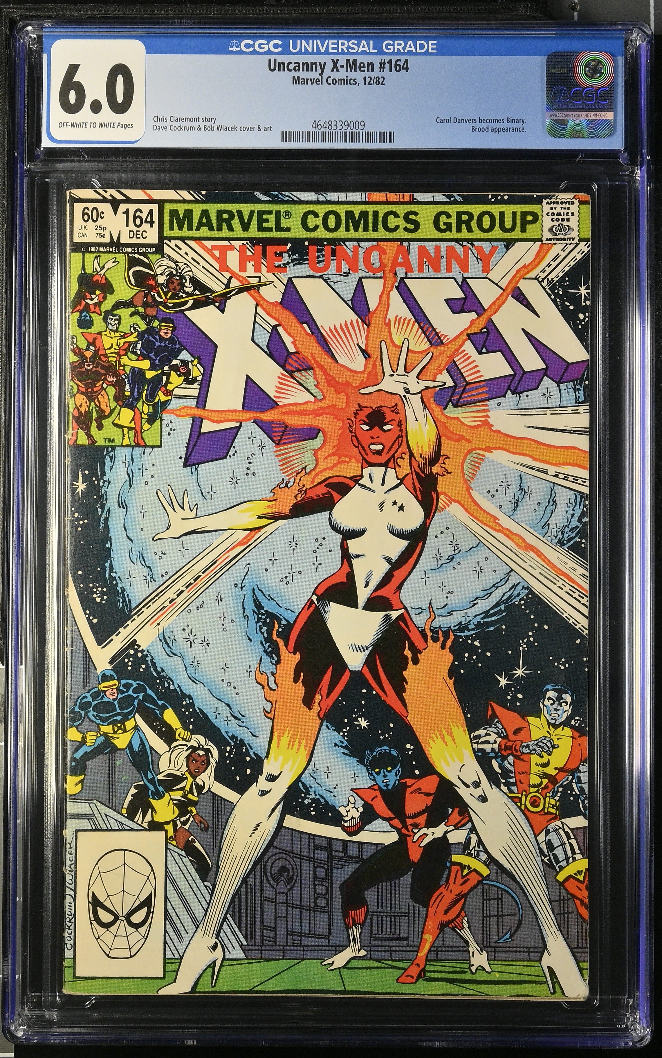 Uncanny X-Men #164 CGC 6.0 1st Appearance of Binary (Marvel Comics, 1982) Off-White to White Pages